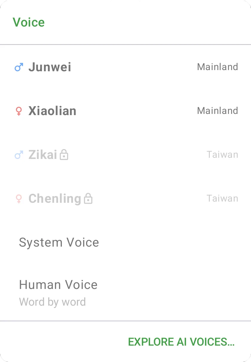 AI Voice picker